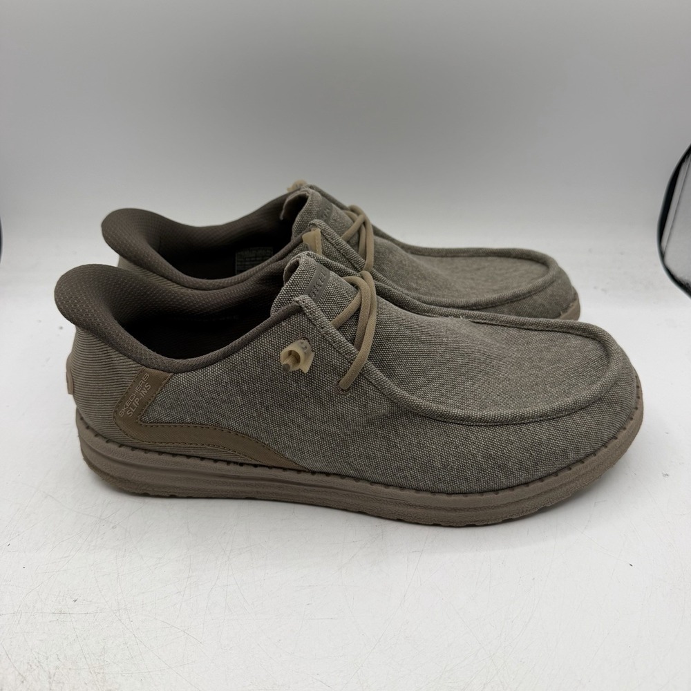 Skechers Melson Coronado Shoes Mens Sz 10.5 WW EXTRA WIDE Khaki Slip Ins Sneaker